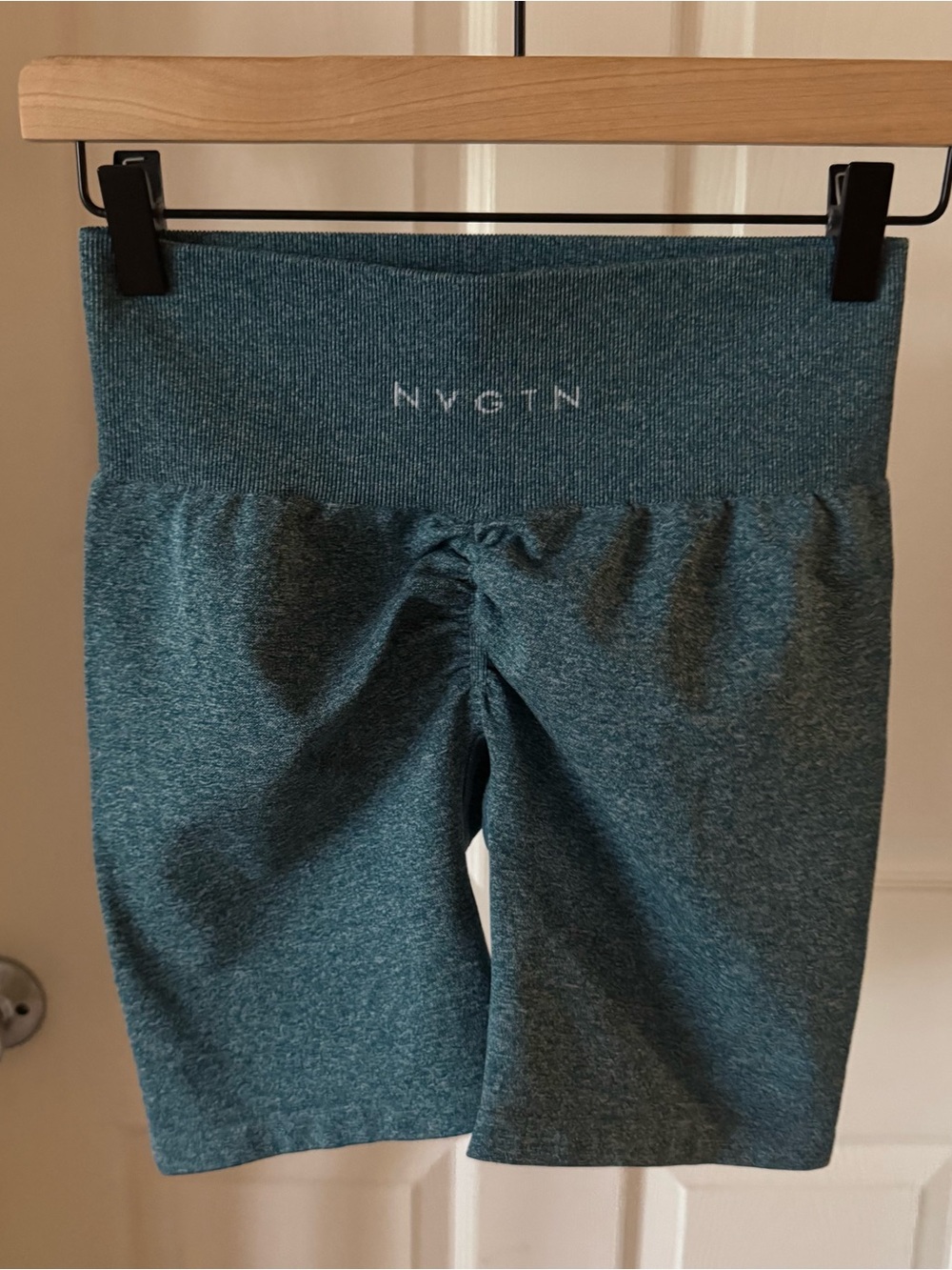 NVGTN Women's Seamless Ruched Bike Shorts Teal
